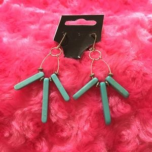 Turquoise Bars Dangle Earrings